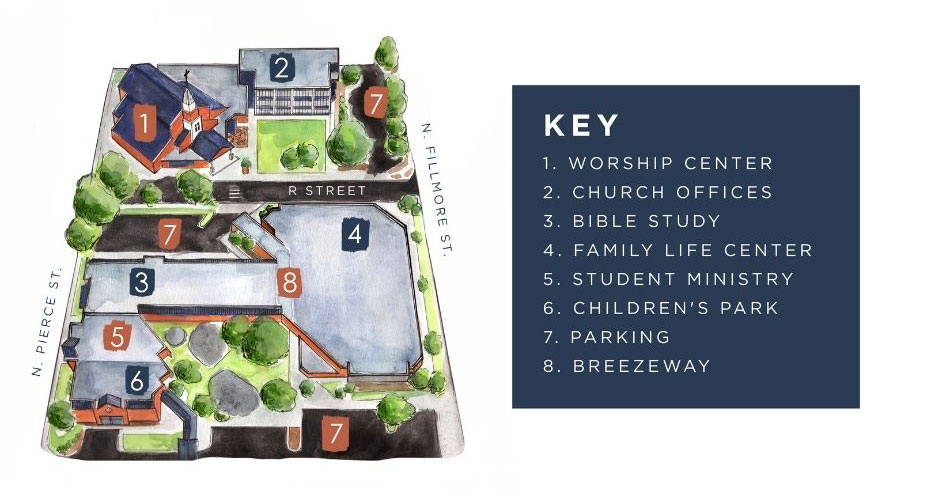 Calvary Baptist Church campus map 2021